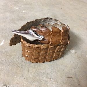 Authentic Alaia Crocodile Belt w/ Sterling Buckle